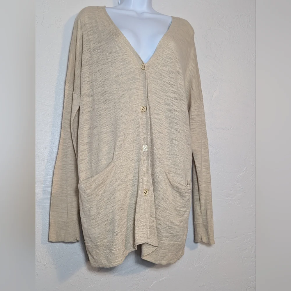 Cream Knit Office Cardigan Minimalist Capsule Coastal Teacher Lagenlook Layer